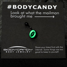 Black Glow in the Dark Lipstick Kiss Mark Belly Ring by Onyx O