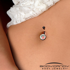 Glow in the Dark Black Keep it 100 Belly Ring by Onyx O