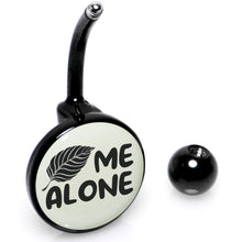 Glow in the Dark Black Leaf Me Alone Belly Ring by Onyx O