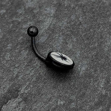Black Glow in the Dark Black Widow Spider Belly Ring by Onyx O