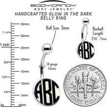 Custom Glow in the Dark Logo Personalized Initial Belly Ring