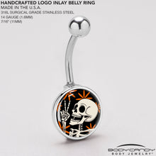 Peace Sign Skeleton Belly Ring by Onyx O