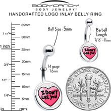 I Don't Like You Valentine Heart Belly Ring