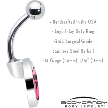I Don't Like You Valentine Heart Belly Ring