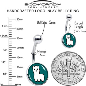 White Llama Belly Ring by Onyx O