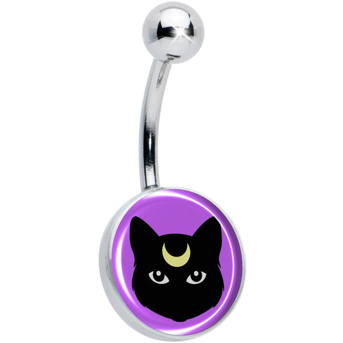 Black Mystic Kitty Cat Belly Ring by Onyx O