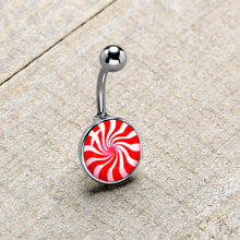 Holiday Peppermint Candy Belly Ring