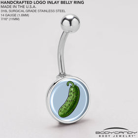 Green Pickle Belly Ring by Onyx O