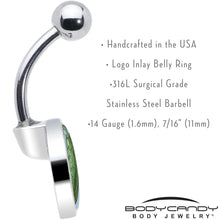 Green Pickle Belly Ring by Onyx O
