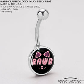 RAWR Kitty Cat Belly Ring by Onyx O