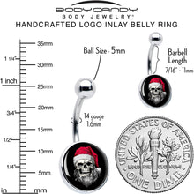 Holiday Skeleton Santa Claus Belly Ring by Onyx O
