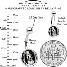 Christmas Holiday Spooky Snowman Belly Ring by Onyx O