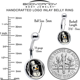 Christmas Holiday Spooky Snowman Belly Ring by Onyx O