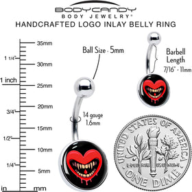 Valentine Heart Vampire Belly Ring
