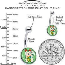 Waving Cat Belly Ring by Onyx O