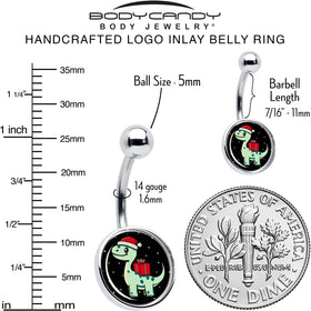Christmas Holiday Dinosaur Belly Ring by Onyx O
