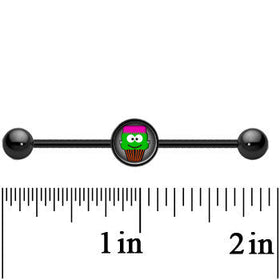 14G Black Anodized Cupcake Frank Monster Industrial Bar 37mm