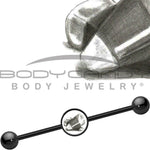 14G Black Anodized Halloween Candy Corn Industrial Barbell 37mm