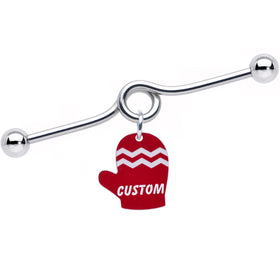 Custom Holiday Mitten Personalized Industrial Barbell