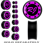 Custom Pink Heart Initial Acrylic Personalized Saddle Plug - buy 2 for a pair