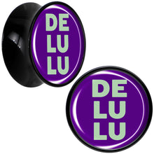 Word DELULU Black Acrylic Saddle Plug Set by Onyx O