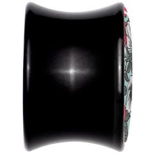 Blossom Creation Vibrant Bloom of Flowers Black Acrylic Saddle Plug Set by Onyx O
