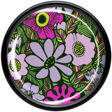 Blossom Creation Paradise of Pink Flowers Black Acrylic Saddle Plug Set by Onyx O