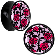 Blossom Creation Floral Love of Roses Black Acrylic Saddle Plug Set by Onyx O