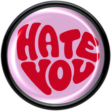 Retro Text Hate You Black Acrylic Saddle Plug Set by Onyx O