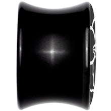 Black and White Kitty Cat Black Acrylic Saddle Plug Set 8mm to 20mm by Onyx O