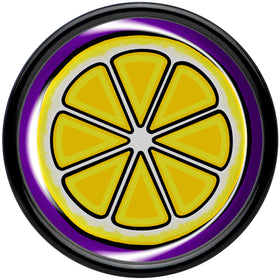 Yellow Slice of Lemon Black Acrylic Saddle Plug Set by Onyx O