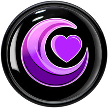 0G Crescent Moon Heart Black Acrylic Saddle Plug Set by Onyx O