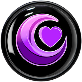 0G Crescent Moon Heart Black Acrylic Saddle Plug Set by Onyx O