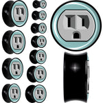 0G Frowning Plug OutletBlack Acrylic Saddle Plug Set by Onyx O
