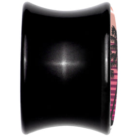 Palm Tree Retro Sunset Black Acrylic Saddle Plug Set by Onyx O