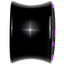 0G Purple Black Simple Skull Black Acrylic Saddle Plug Set by Onyx O