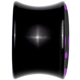 0G Purple Black Simple Skull Black Acrylic Saddle Plug Set by Onyx O