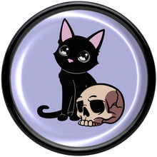 0G Skull Cat Black Acrylic Saddle Plug Set by Onyx O