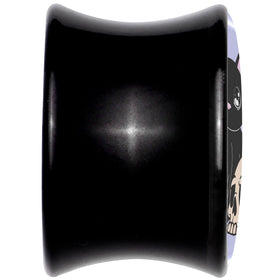 0G Skull Cat Black Acrylic Saddle Plug Set by Onyx O