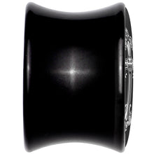 0G Black White Winged Cross Black Acrylic Saddle Plug Set by Onyx O