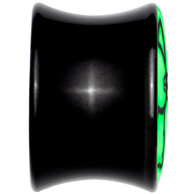 Glow in the Dark Kitty Cat Black Acrylic Saddle Plug Set 8mm to 20mm by Onyx O