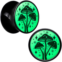 Glow in the Dark Mystic Mushroom Black Acrylic Saddle Plug Set by Onyx O
