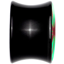 Black Acrylic Peppermint Candy Glow in Dark Double Flare Plug Set by Onyx O