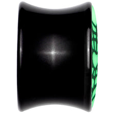 Black Acrylic Heart Spider Web Glow in the Dark Double Flare Plug Set by Onyx O