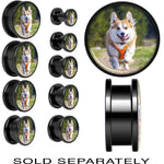 Anodized Black Titanium Custom Photo Screw Fit Plug - buy 2 for a pair