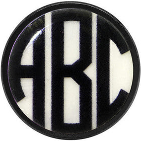 Black Glow in the Dark Custom Initial Screw Fit Plug Set - buy 2 for a pair