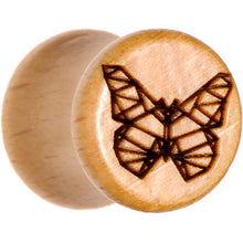 Organic Beechwood Geometric Butterfly Saddle Plug Set 0G to 25mm