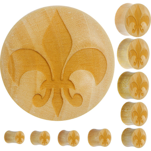 Organic Crocodile Wood Fleur de Lis  Saddle Plug