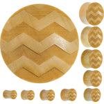 Organic Crocodile Wood Chevron Pattern Saddle Plug