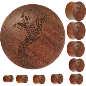 Organic Sawo Wood Koi Fish Saddle Plug